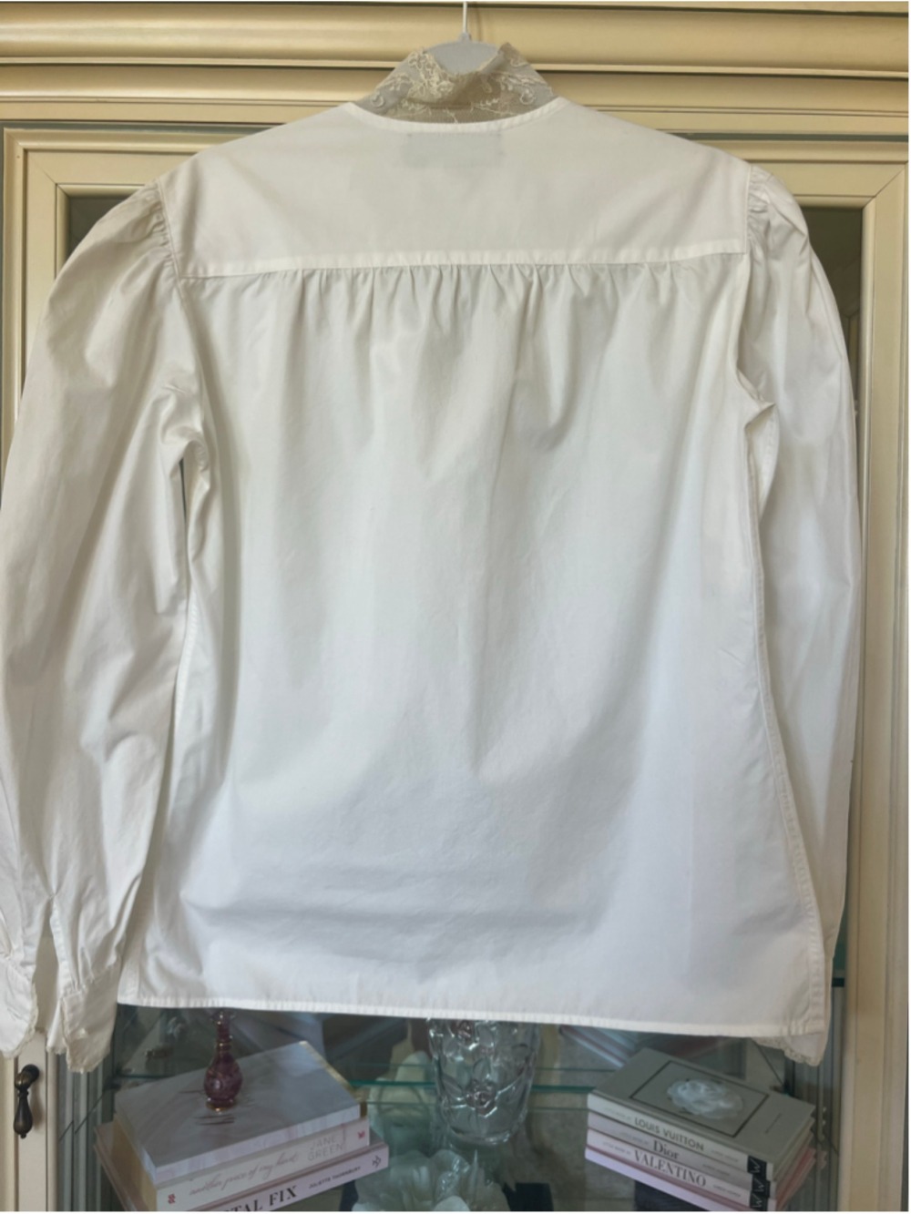 Ralph Lauren White Lace-Trim Blouse, Size 8 Vintage Doen Inspired - Picture 4 of 6